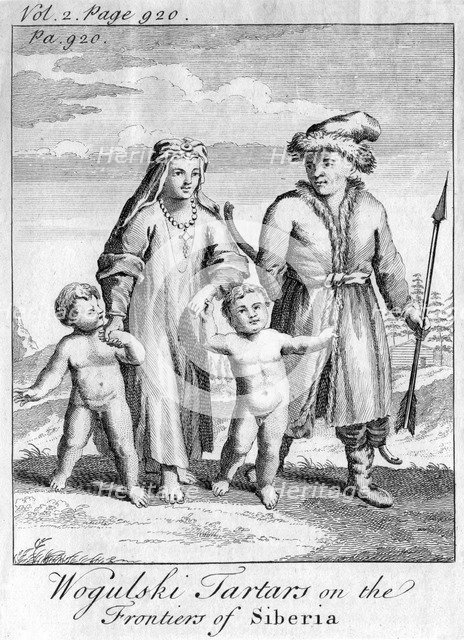 'Wogulski Tartars on the Frontiers of Siberia', c1740. Artist: Unknown
