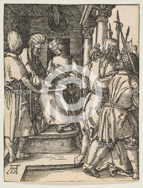 Pilate Washing His Hands, from The Small Passion, ca. 1509. Creator: Albrecht Durer.