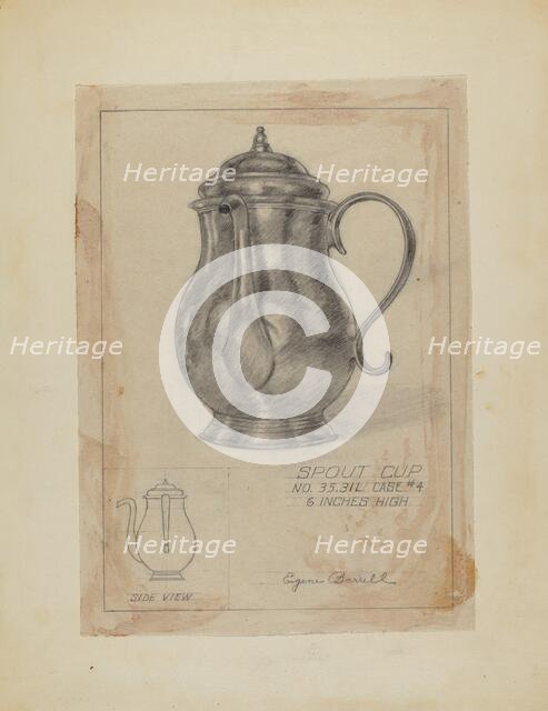 Silver Spout Cup, c. 1936. Creator: Eugene Barrell.