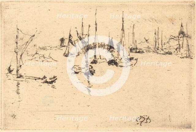 Boats, Dordrecht, 1884. Creator: James Abbott McNeill Whistler.