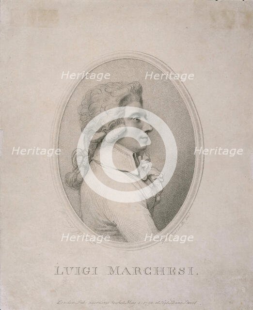 Portrait of the singer Luigi Marchesi (1754-1829), 1790. Creator: Schiavonetti, Luigi (1765-1810).