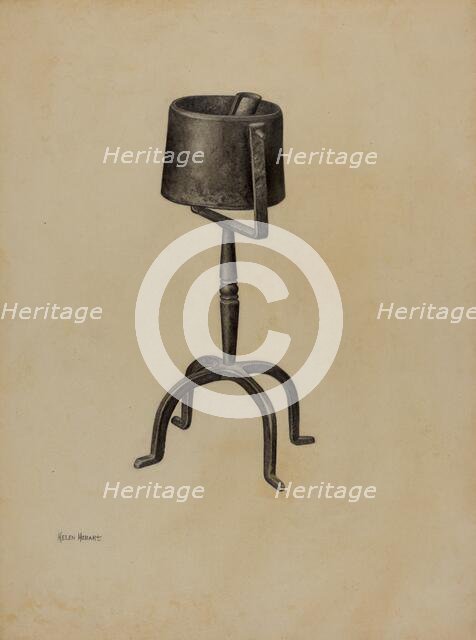 Pennsylvania Fat Lamp, c. 1941. Creator: Helen Hobart.