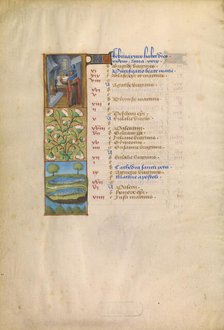 February Calendar Page; Keeping Warm; Pisces; Katherine Hours, about 1480-1485. Creator: Unknown.