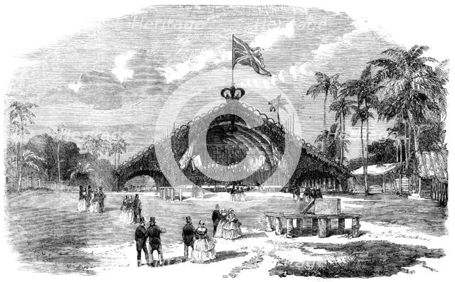 Inauguration of the Ceylon Railway: East End of the Banquet Bungalow, 1858. Creator: Unknown.