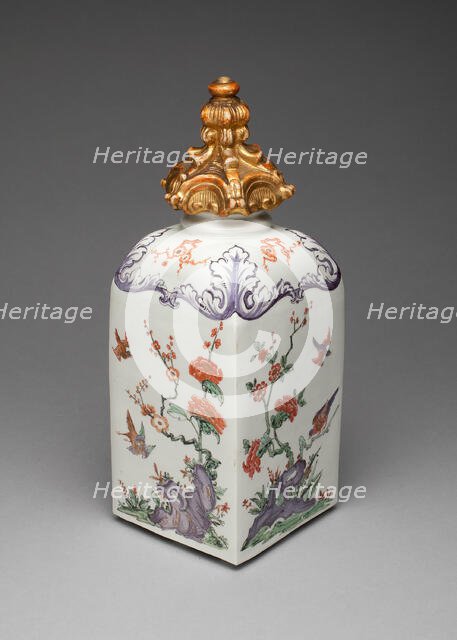 Square-Sectioned Bottle, Vienna, c. 1725. Creator: Du Paquier Porcelain Manufactory.