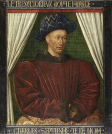 Portrait of the King Charles VII of France. Artist: Fouquet, Jean (1420–1481)