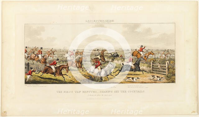 The First Ten Minutes, plate two from The Leicestershire Hunt, published 1825. Creator: John Dean Paul.