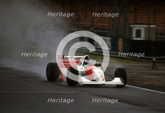 1994 McLaren Peugeot MP4-9 Mika Hakkinen, tyre testing at Silverstone Artist: Unknown.