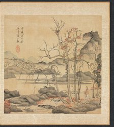 Paintings after Ancient Masters: Daoist and Crane in Autumn Landscape, 1598-1652. Creator: Chen Hongshou (Chinese, 1598/99-1652).