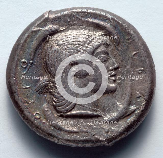 Tetradrachm: Female Head (reverse), 485-478 BC. Creator: Unknown.