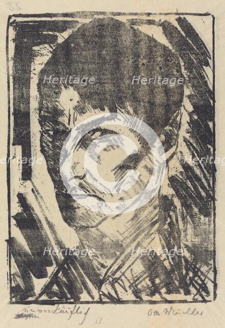 Self-Portrait Facing Left (Selbstbildnis nachlinks), 1920. Creator: Otto Mueller.