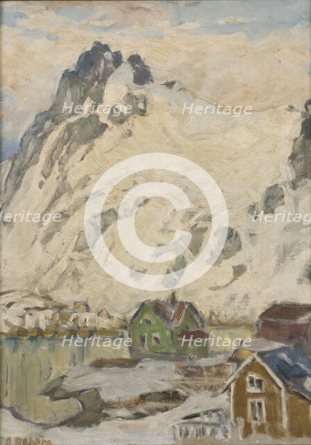 At the Foot of the Mountain. Study from Lofoten, 1905. Creator: Anna Katarina Boberg.