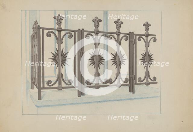Cast Iron Gate and Fence, c. 1936. Creator: Joseph L. Boyd.