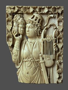 Muse of the comedy with lyre, masks and sword, First quarter of 6th cen.. Creator: West European Applied Art.