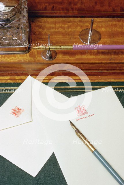 Writing desk, Royal Coach, National Railway Museum, York, North Yorkshire. Artist: Tony Evans