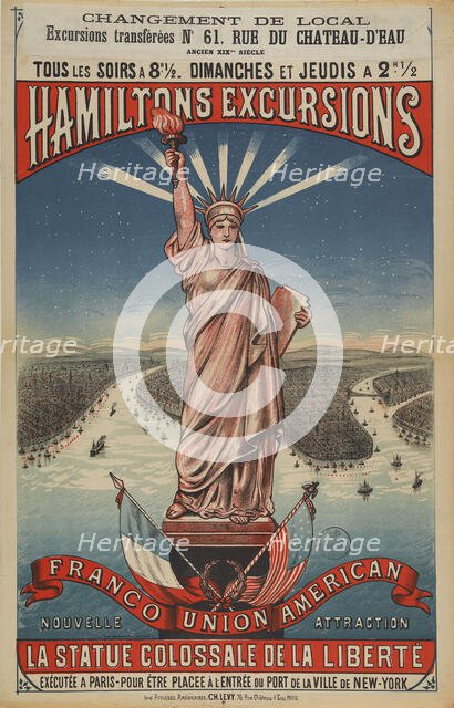Hamiltons Excursions: La statue colossale de la Liberté, 1880s. Creator: Anonymous.