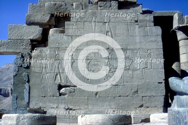 Reliefs of Rameses II with various gods, Temple of Rameses II, Luxor, Egypt, c1250 BC. Artist: Unknown