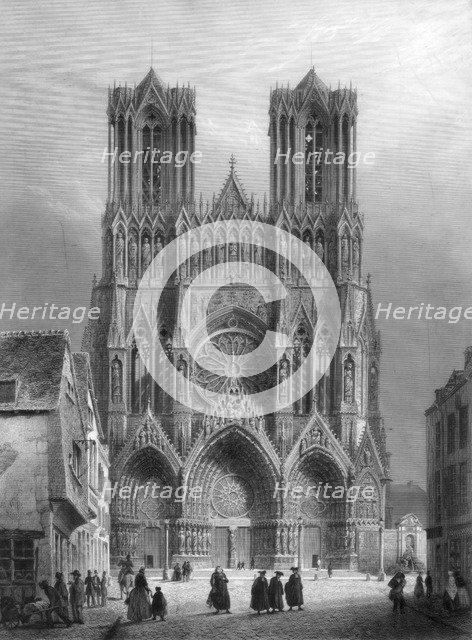 Notre Dame Cathedral, Rheims, France, 1847. Artist: A Varin