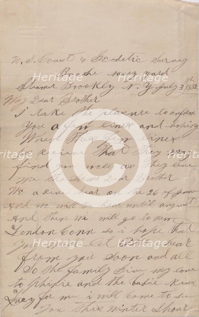 Letter from an African-American man (Van Smith), 1883.  Creator: Unknown.