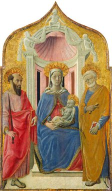 Madonna and Child Enthroned with Saint Peter and Saint Paul, c. 1430. Creator: Domenico di Bartolo.