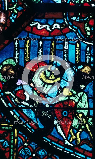 Miracle of the flowering lances, stained glass, Chartres Cathedral, France, c1225. Artist: Unknown