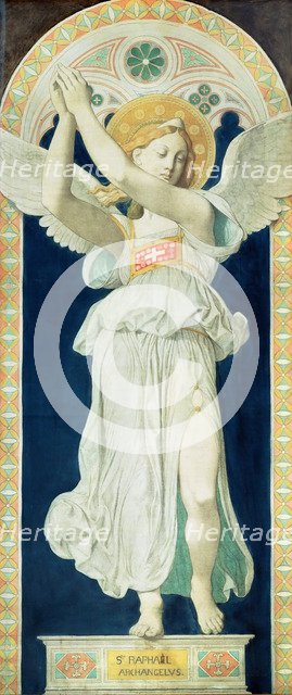 The Archangel Raphael. Cardboard for the windows of the Chapel of St. Ferdinand, 1842.