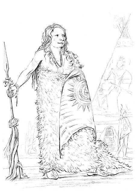 'Smoke', chief of the Ponca tribe, 1841.Artist: Myers and Co