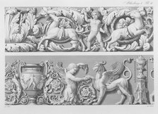 Designs for classical friezes, from 'Precision Book of Drawings', 1856. Creator: German School (19th Century).