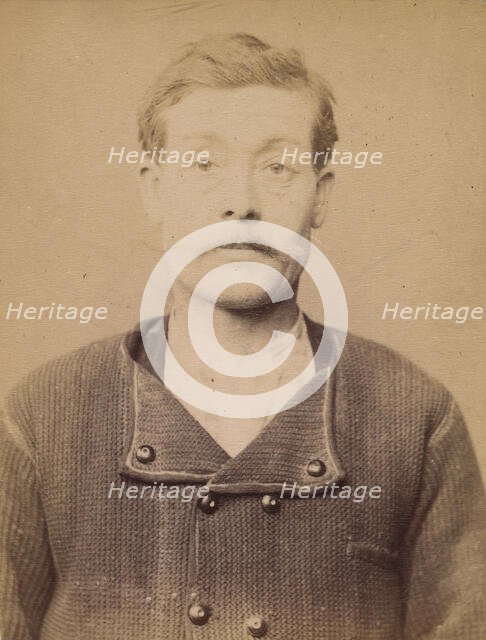 Augendre. Ernest. 37 ans, né à St-Pierre le Moutier (Nièvre). Maçon. Anarchiste. 1/3/94., 1894. Creator: Alphonse Bertillon.