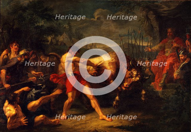 The Trial of Strength of Yan Usmar, 1796. Artist: Ugryumov, Grigori Ivanovich (1764-1823)