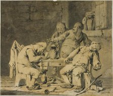Four Drunken Peasants at Table, n.d. Creator: Unknown.