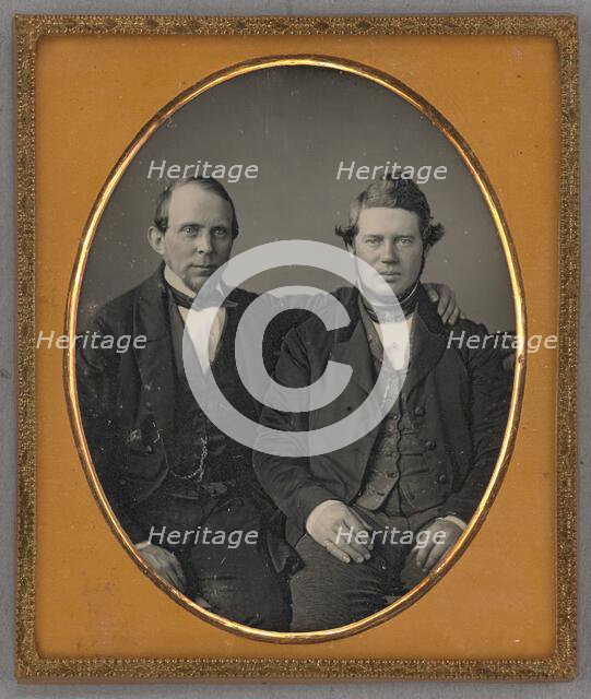 Portrait of Two Seated Men, about 1850. Creator: Unknown.