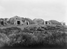 Hooper Bay homes, Hooper Bay, Alaska, c1929. Creator: Edward Sheriff Curtis.
