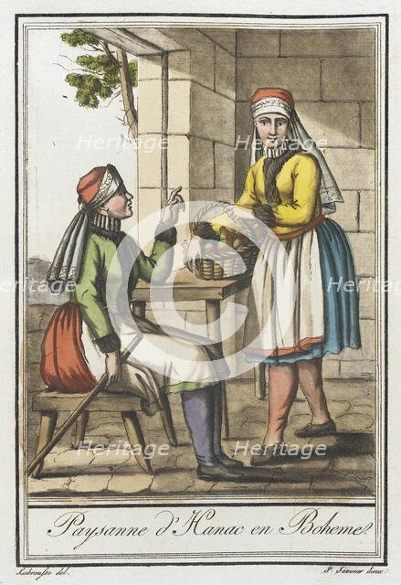 Costumes de Différents Pays, 'Paysanne d'Hanac en Boheme', c1797. Creators: Jacques Grasset de Saint-Sauveur, LF Labrousse.