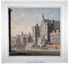 View of Westminster Halll and New Palace Yard, London, c1808. Artist: Anon