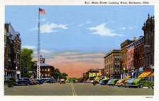Main Street looking west, Ravenna, Ohio, USA, 1940. Artist: Unknown