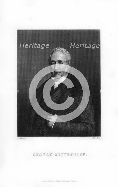 George Stephenson, English mechanical engineer, (1899).Artist: E Stodart