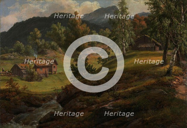 Farm at Lysekloster, 1841. Creator: Johan Christian Dahl.