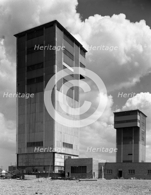 The downcast koepe tower at Cotgrave Colliery, Nottinghamshire, 1963.  Artist: Michael Walters