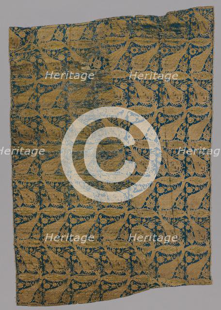 Lampas with compressed undulating vines, early 1600s. Creator: Unknown.