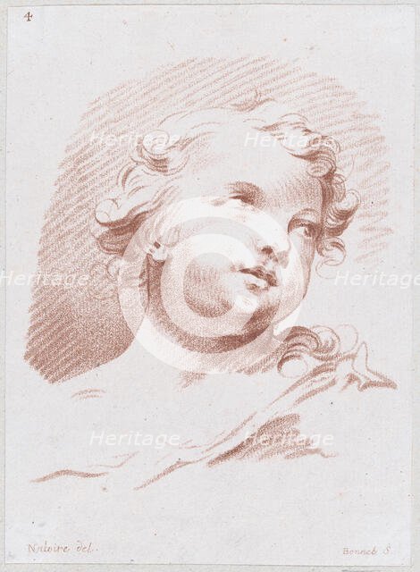 Head of an Angel or Child, mid to late 18th century. Creator: Louis Marin Bonnet.
