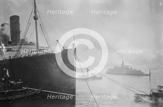 LUSITANIA -- Ship with fans, 1914. Creator: Bain News Service.