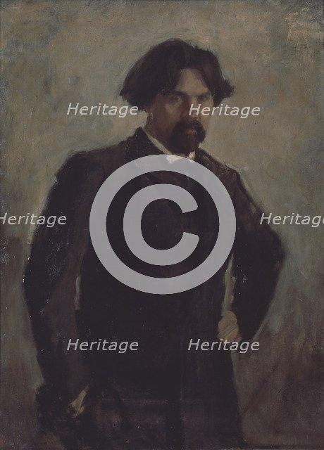 Portrait of the artist Vasily Surikov (1848-1916). Artist: Serov, Valentin Alexandrovich (1865-1911)