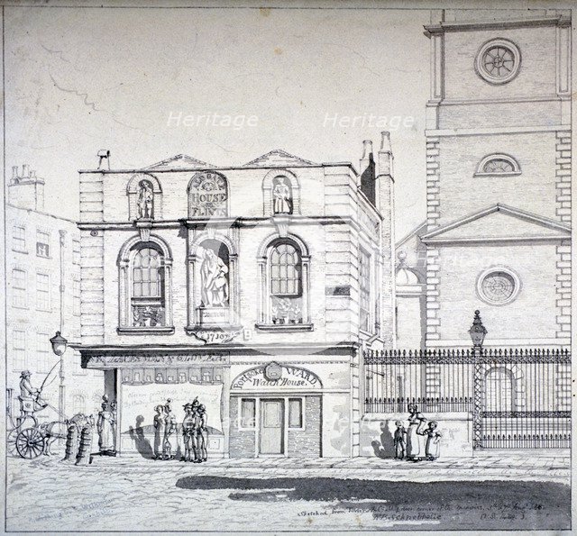 Aldgate House, Aldgate High Street, London, 1815. Artist: Robert Blemmell Schnebbelie