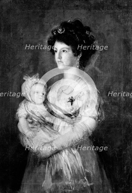 Infanta María Luisa (1782-1824) and Her Son Carlos Luis (1799-1883). Creator: Copy after Goya (Spanish, 1800 or shortly after).