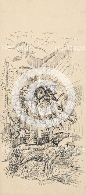 Hunters with dogs, 1935-1940. Creator: Arnold Peter Weisz-Kubincan.