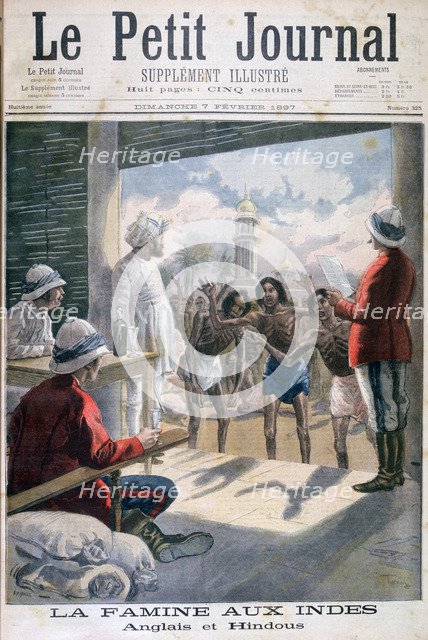 Famine in India, 1897. Creator: F Meaulle.