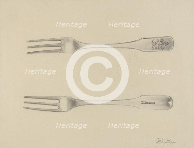 Silver Fork, c. 1936. Creator: Charlotte Winter.