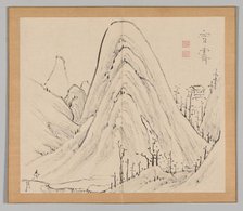 Double Album of Landscape Studies after Ikeno Taiga, Volume 1 (leaf 33), 18th century. Creator: Aoki Shukuya (Japanese, 1789).
