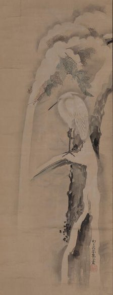 A white egret, 1804. Creator: Sukoku; Ko (1730-1804).